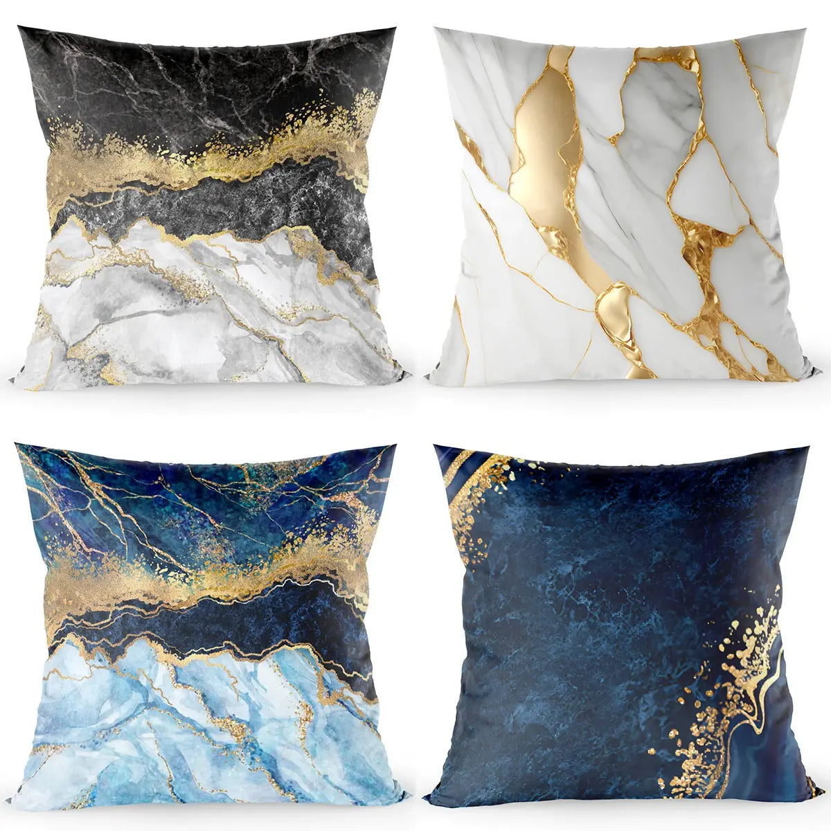 Marble Pattern Nordic Geometric Decorative Pillowcase Peach Velvet Microfiber Pillow Cushion Cover for Car Home Living Room