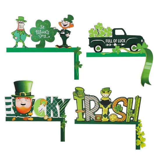 Wooden St Patricks Day Door Corner Ornaments